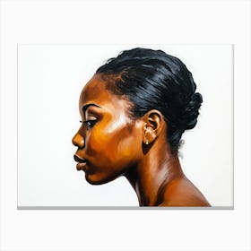 Side Profile Of Beautiful Woman Oil Painting 158 Canvas Print