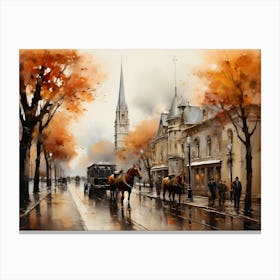 City In Autumn Canvas Print