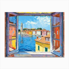 Rovinj From The Window View Painting 2 Canvas Print