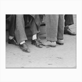 Feet Of Youths, Market Square, Waco, Texas By Russell Lee Canvas Print