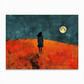 Girl In A Field Canvas Print