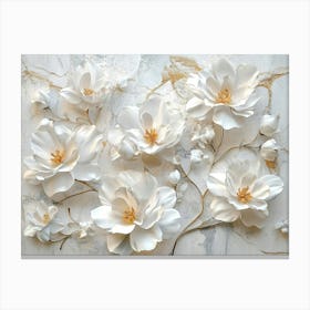 White Magnolia Flowers Canvas Print