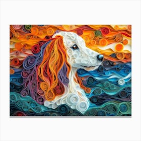 Afghan Hound Paper Quilling Dog Portrait II Canvas Print