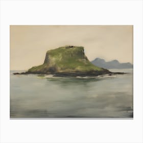Vintage Coastal Oil Painting Canvas Print