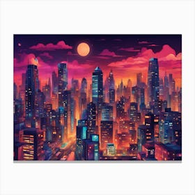 Night City Skyline Canvas Print