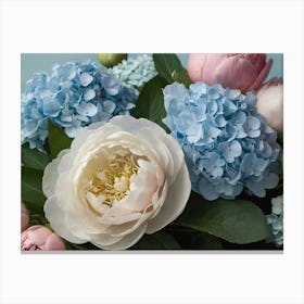 Peonies And Hydrangeas Canvas Print