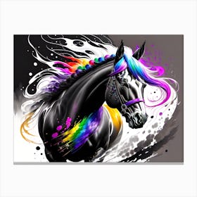 Rainbow Horse Painting 2 Canvas Print