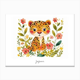 Little Floral Jaguar 1 Poster Canvas Print