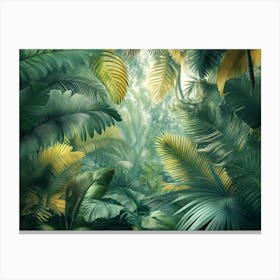 3d Tropical Jungle Canvas Print