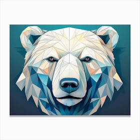 Geometric Polar Bear Portrait Canvas Print