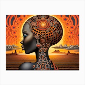 Abstract Illustration Of A Woman And The Cosmos 83 Canvas Print