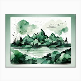 Watercolor Landscape Painting 4 Canvas Print