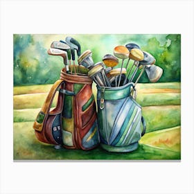 Watercolor Golf Bags Canvas Print