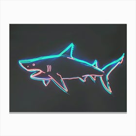 Neon Aqua Wobbegong Shark 5 Canvas Print