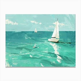 Sailboats In The Sea 12 Canvas Print