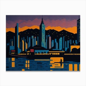 Hong Kong At Night Canvas Print