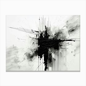 Disintegration Abstract Black And White 7 Canvas Print