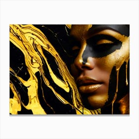 Gold And Black 1 Canvas Print