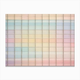 An Abstract Image Of A Grid Of Pastel Colored Squares, Creating A Calming And Minimalist Background Canvas Print