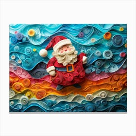 Paper Quilling Santa Claus Canvas Print