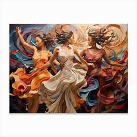 Three Dancers Paintings Art Print Canvas Print