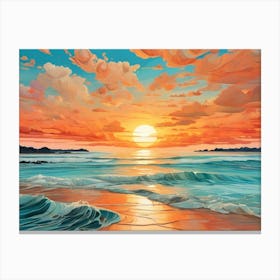 Sunset On The Beach 23 Canvas Print