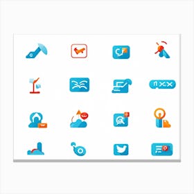 Social Media Icons Canvas Print