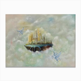 City In The Clouds Canvas Print