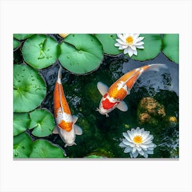 Koi Fish On Acrylic 3 Canvas Print