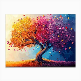 Elegant Colorful Tree With Colorful Leaves 5 Toile