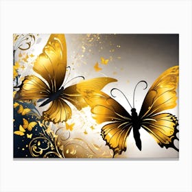 Gold Butterflies 2 Canvas Print