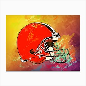 Cleveland Browns Helmet Abstract Canvas Print