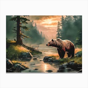 Grizzly Bear -Ai Canvas Print