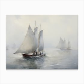 Muted Nautical Ship Painting Canvas Print