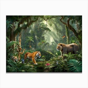 Jungle Animals 1 Canvas Print