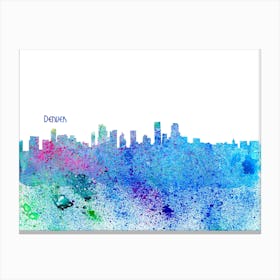 Denver Colorado Skyline Splash Canvas Print