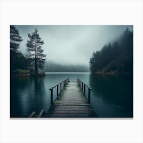 Pier In The Fog 3 Canvas Print