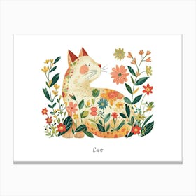 Little Floral Cat 3 Poster Canvas Print