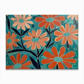 Mosaic Flowers Canvas Print