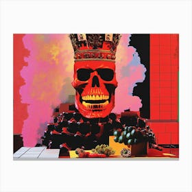 King Of Skulls Collage Canvas Print