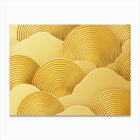 Abstract Gold Circular Pattern Overlapping Painting With Gradient 1 Canvas Print