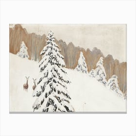 Vintage Winter Tree Canvas Print