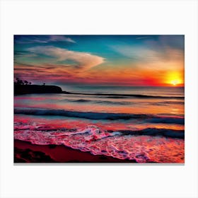 Sunset On The Beach 658 Canvas Print