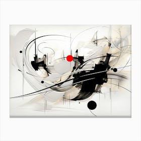Harmony Abstract Black And White 1 Canvas Print
