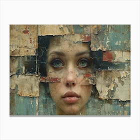 Temporal Resonances: A Conceptual Art Collection. The Face Of A Woman Canvas Print