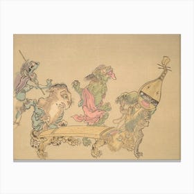 Night Parade of A Hundred Demons Kawanabe Kyosai Vintage Japanese Woodblock Print Yokai 6 Canvas Print