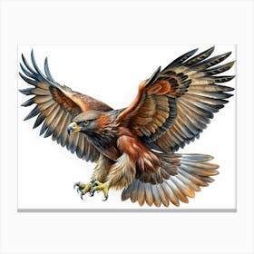 Golden Eagle Flying With Spread Wings Canvas Print