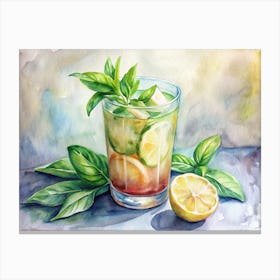 Basil Lemon Cooler Italy Canvas Print