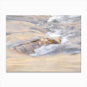 Water Flowing Around A Rock Canvas Print