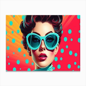 Pop Girl With Sunglasses Canvas Print